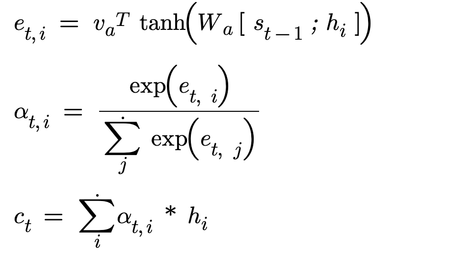 Bahdanau Concatenative Attention Implementation 
