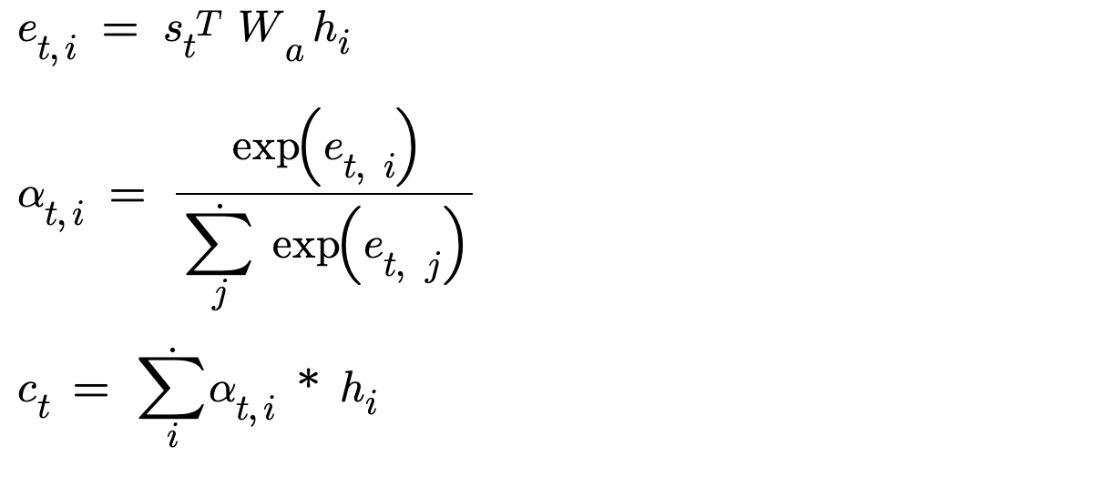 Luong General Attention Implementation 